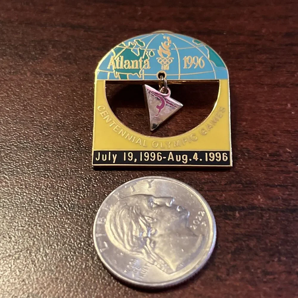 Vintage‎ 1996 Atlanta Summer Olympics Gymnastics Event Charm Lapel Hat Pin